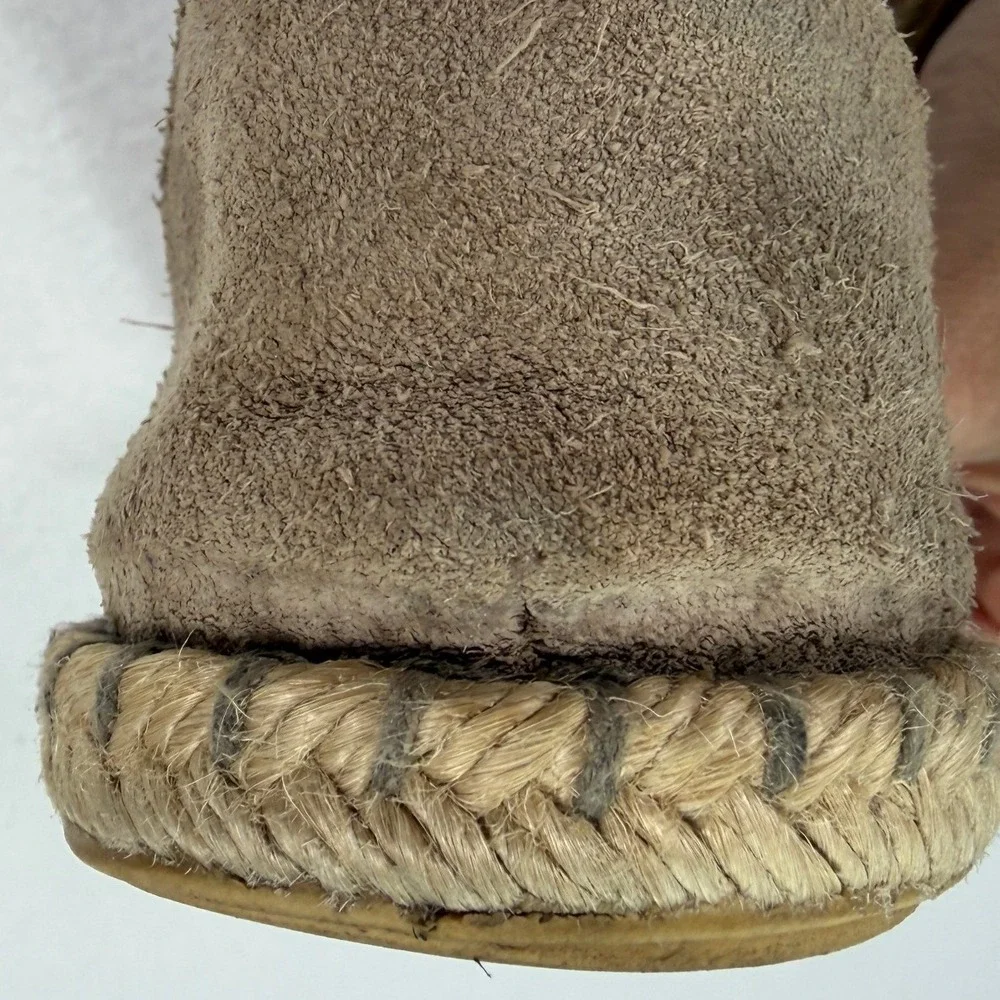 Verbenas Carmen Serraje Piedra Espadrille Flats US 9 9.5 EU 40 Tan Beige Suede